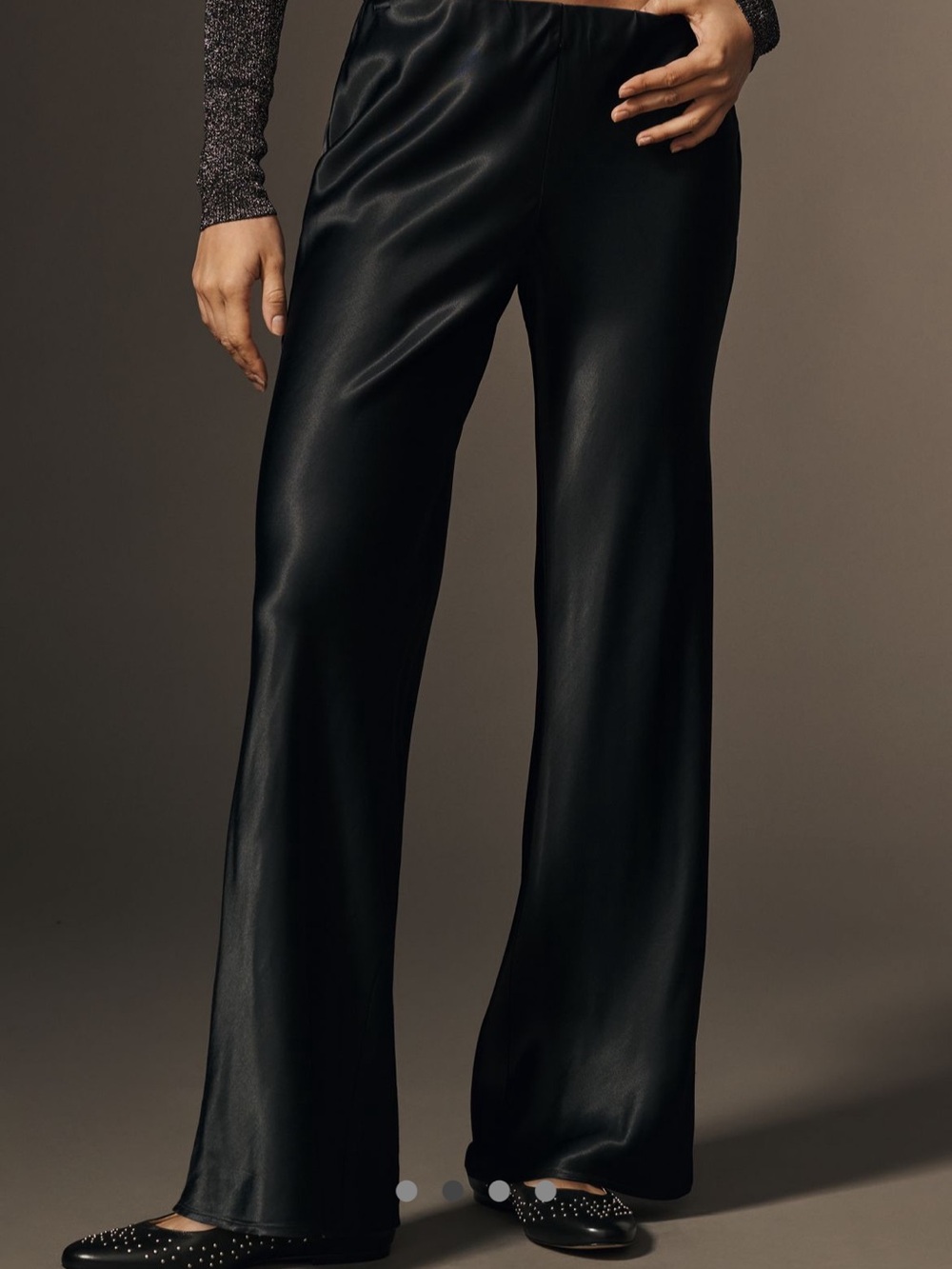 Anthropologie Tilda Wide-Leg Satin-Pants